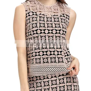 Domin Fashion Lady Lace Blouse & Top 2pcs Set thumbnail-2