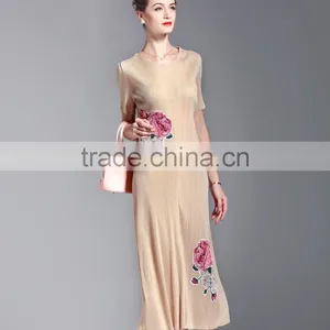 Bodice Flower Printing OL Fashion Draped Women Slim Dresss thumbnail-6