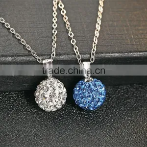 925 Sterling Silver Fresh Rhodium Plated Ball Shape Pendant Necklace thumbnail-1