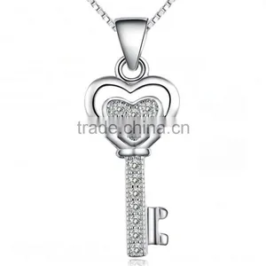 925 Sterling Silve Trendy Heart Shape Key Pendant thumbnail-1