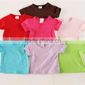 Custom Model Fashion Soft Cotton Cloth Pure Color O-neck Children's T Shirt thumbnail-1