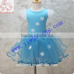 Wholesale Snowflake Decorate Turquoise Girl Dress, Frozen Tutu Dress With Sequin Strim thumbnail-1