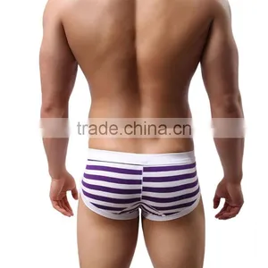 Stripe Cotton Custom Waistband Logo for Men Underwear Wholesale thumbnail-4