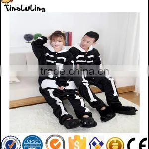 Hot Autumn and Winter Flannel Lovers Animal Skull Cartoon One Piece Sleepwear Thermal Lounge thumbnail-2
