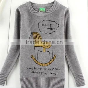 Latest Lovely Animal Letter Printed Crewneck Sweater for Girls thumbnail-1