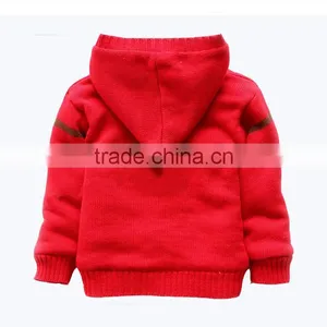 Latest Red Overcoat Giraffe Pattern Children Hooded Christmas Sweater Coat thumbnail-4