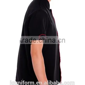 Guangzhou Uniforms Manufacturer New Design Black Cotton Fabric Unisex Chef Cook Uniform Kitchener Uniforms thumbnail-4