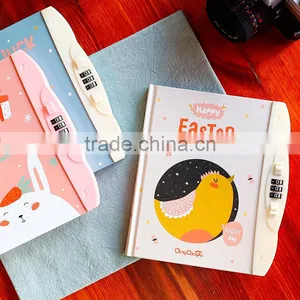 36K Carton Keyboard Organizer Custom Logo Planner With Lock Diary Notebook thumbnail-1