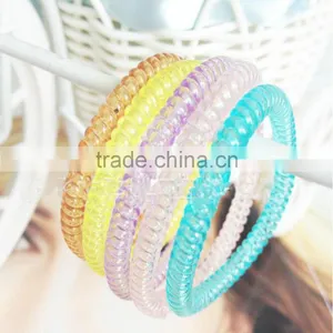 Transparent 5mm Telphone Line Hair Ring Rope Ponytail Holder thumbnail-5