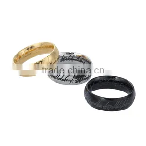 Titanium Steel Unadjustable Rings Antique Silver Message thumbnail-2