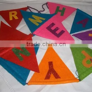 Christmas Felt Happy New Year Glitter Garland Bunting thumbnail-1