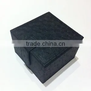 Fake Ostrich Leather Wooden Watch Box Jewelry Box With Pillow thumbnail-2
