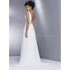 V-neckline Chiffon Material Bridal Wedding Dress Beaded Custom Made thumbnail-2