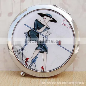 Women Lady Portable Foldable Pocket Metal Makeup Compact Pocket Makeup Magnifying Mirror thumbnail-3