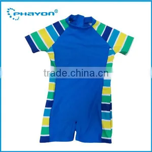 < OEM Service>Kids Conservative One-piece Rash Guard Surfing With Short Sleeves thumbnail-1