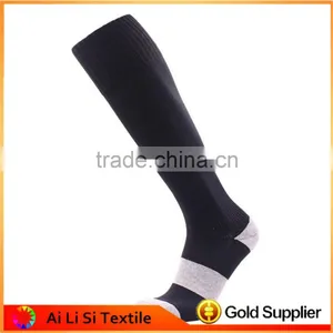 White And Black Thin Knee High Football Socks, Anti Slip Sport Football Socks thumbnail-1
