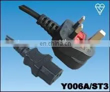 Cord Set for UK BS 1363/A Plug Fused Molded - Supplier of UK Cords thumbnail-1