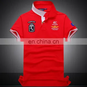 2016 Apparel Sale Quality Custom Design Wholesale Short Sleeve Applique Embroidery Jacquard Rib Polo Shirt thumbnail-2