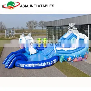 Inflatable Pool With Water Slide,advertising Inflatable Pool Park, Giant Inflatable Water Park With Slides thumbnail-1