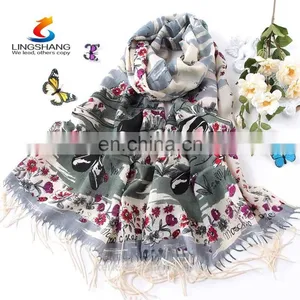 New Women 100% Pashmina Cashmere Scarves Wool Shawl Wrap Long Scarf Stole thumbnail-2