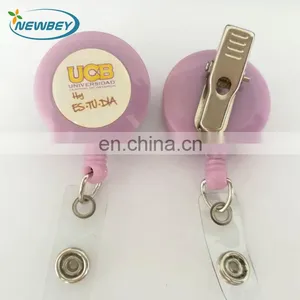 Decorative Epoxy Logo Retractable String Swivel Badge Reel With Alligator Clip thumbnail-1