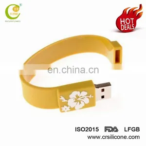 High Quality Silicone Bracelet Memory Stick Wristband Usb Flash Drive Rubber Thumb Drive With Customed Logo Design thumbnail-3