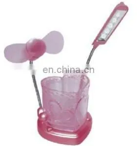 Mini Fan With Heart Shape Pen Holder and Book Light thumbnail-1