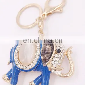 Popular Auspicious Color Elephant Charm Pendant Purse Bag Car Key Ring Chain thumbnail-6