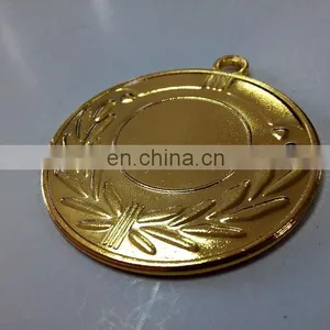 Wholesale Oliver Leaf Blank Iron Medal in Shiny Gold Plating thumbnail-1