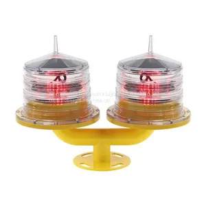 Flash in Turns, Red Color,Low Intensity Dual Solar Obstruction Lights / Obstruction Light for Towers, Buildings thumbnail-3