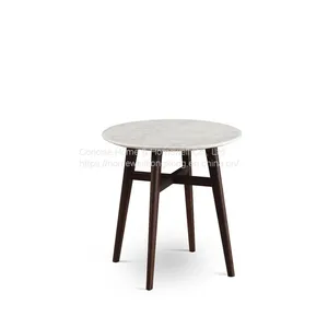 Concise Home LT1609-1 Modern Real Marble or Wooden Top Round Coffee Table thumbnail-2