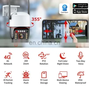 20X Zoom 2MP IP Camera 4G SIM CARD Security Outdoor PTZ 1080P HD CCTV Dome Surveillance Cam Motion Tracking CamHipro thumbnail-3