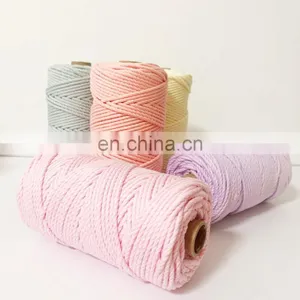 New Type Top Sale Natural Twisted 3mm*100mater Cotton Cord Wire for Cotton Rope Storage Basket thumbnail-1