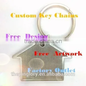 House Shaped Key Chain Metal Key Chain Customized Key Chains thumbnail-1