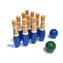 Garden Game Lawn Bowling Wooden Bowling Set thumbnail-1