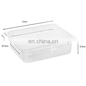 Clear Plastic Polycarbonate PC Insulated Food Pan NSF Certificated Kitchen Plastic Dinnerware Lunch Box thumbnail-1