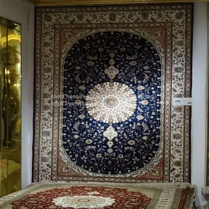 Blue Carpet Handmade Silk Persian Carpets 6x9ft thumbnail-3