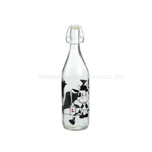Clear Glass Milk Bottle thumbnail-4