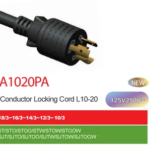 NEMA L10-20P/NEMA L10-30P 125V/250V Locking Power Supply Cord thumbnail-2