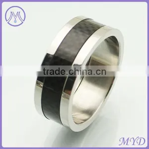 Fashion Jewelry Mens CZ Zircon Crystal Stainless Steel Jewelry Finger Ring thumbnail-6