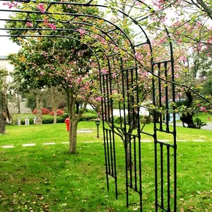 Wrought Iron Garden Fence Arch Trellis for Climbing Plants thumbnail-2