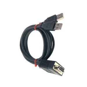 1-to-2 DB9 to USB Serial Adapter Cable for RS232 Communication thumbnail-5