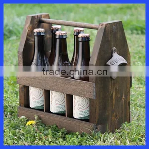 Wholesale 6 Pack Wooden Beer Bottle Carrier, 6 Bottles Beer Carrier thumbnail-1
