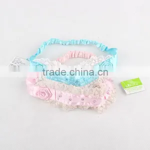 2015 Girl Hair Bands Baby Girl Lace Elastic Headband With Diamante thumbnail-2