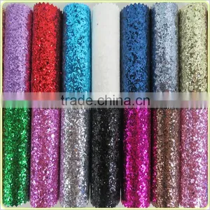 PU Glitter Artificial Leather for Upholstery and Decorative Grade 3 Chunky Glitter Leather for Wall Paper thumbnail-2