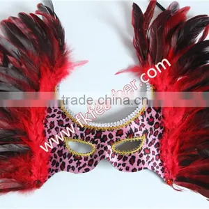 New Products 2016 Big Beautiful Design Red Cock Feather Mask And Venetian Mask For Birthday Party Mask Decoration thumbnail-1