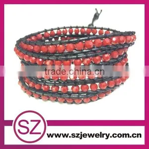 Fashion Jewelry 2015 New Products Leather Bracelet Wholesale Guangzhou thumbnail-2