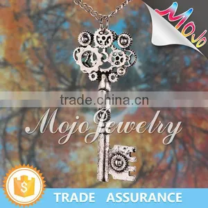 Fashion Handmade Antique Silver Key Pendant Necklace thumbnail-1