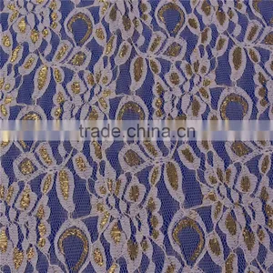 High Quality Indian Metallic Lace Fabric for Ladies Party Evening Dress thumbnail-2