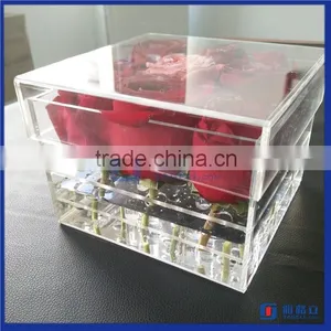 Clear Luxury Custom Made Acrylic Box Wholesale Clear Acrylic Flowers Box Quality Choice thumbnail-3